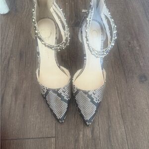 Jessica Simpson Snakeskin and Silver Heels